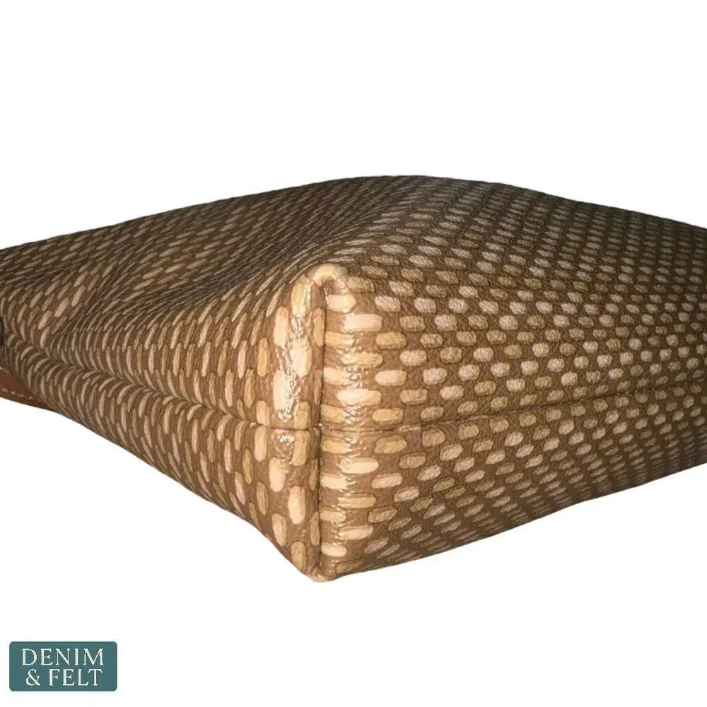 Coach Weaved Brown Embossed Leather Crossbody Shoulder Bag Adjustable Strap - Picture 5 of 15